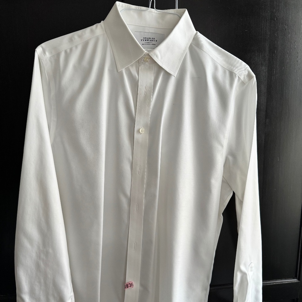 Charles Tyrwhitt White Dress Shirt 16.5 35 Slim Fit